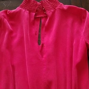 Scarlet Red Silk Keyhole Bebe Top